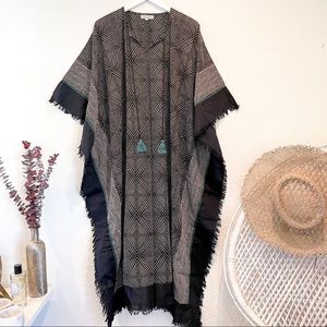 NWOT Batik Print Kaftan Kimono Beach Cover Up World Market One Size Bohemian